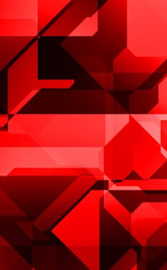 Renkli ve canlı geometrik şekiller katmanları var. Bir teknoloji planının dijital illüstrasyonu. Gelecekçi tasarım şablonu.