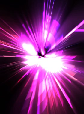 Fütürist mercek patlaması. Parlayan parçacıkları ve çizgileri olan ışık patlaması yıldızı. Güzel soyut ışın arkaplanı.