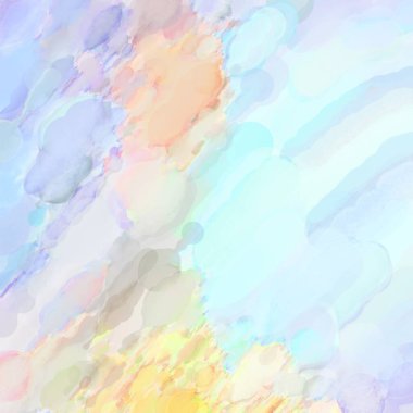 Çağdaş sanat. El işçiliğinin renkli dokusu. Modern resim. Yüzeyde suluboya vuruşlar. Sanatsal arkaplan resmi. Tablo üzerinde soyut resim. Fırça darbeleri. 