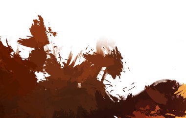 Taranmış Boyalı Soyut Arkaplan. Vahşi kaotik fırça darbeleri. Boya darbeleri. 2D İllüstrasyon. Fırça darbeli resim. 