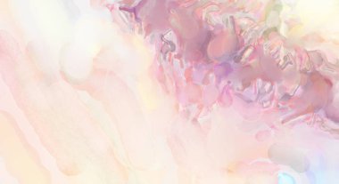 Alkol mürekkebini andıran rahatlatıcı fırça darbelerinin modern resmi. Poster, duvar sanatı, afiş, kart, kitap kapağı veya ambalaj için pastel renkli suluboya resim.