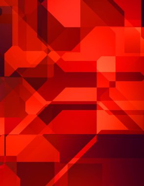 Renkli ve canlı geometrik şekiller katmanları var. Bir teknoloji planının dijital illüstrasyonu. Gelecekçi tasarım şablonu.