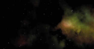 Galaksi uzayındaki yıldız alanı renkli nebula ile. Uzayın derinliklerinin bilim kurgu geçmişi. Ruhsal duvar kağıdı.