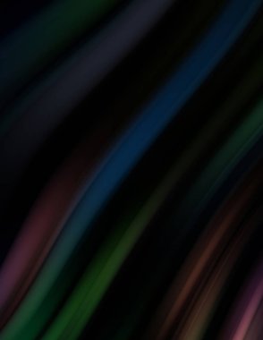 Siyah arka planda renkli düz çizgiler. Sıvı ve sıvı renkli dalgalar karanlıkta akıyor. Duvar kağıdı, afiş, arkaplan, kart, kitap, kapak, poster, afiş, broşür