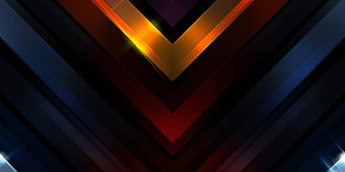 Soyut parlayan geometrik ışıklar arka planda. Fraktal simetrik grafik çizimi. Parıldayan ve parıldayan çubukları kesiştir.