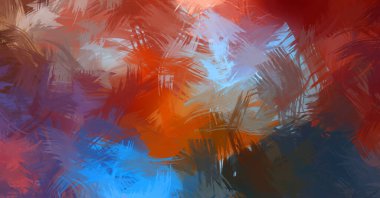 Renkli fırça darbelerinin soyut arkaplanı. fırçalanmış canlı duvar kağıdı. resmedilmiş sanat eseri. Eşsiz ve yaratıcı illüstrasyon.