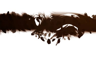 resmedilmiş sanat eseri. fırçalanmış canlı duvar kağıdı. Eşsiz ve yaratıcı illüstrasyon. Renkli fırça darbelerinin soyut arkaplanı. 