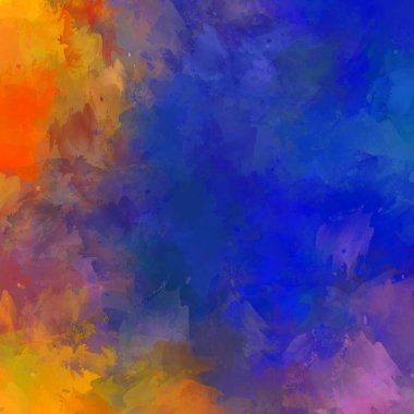 Boya darbeleri. 2D İllüstrasyon. Taranmış Boyalı Soyut Arkaplan. Fırça darbesi ile boyanmış. Modern sanat.