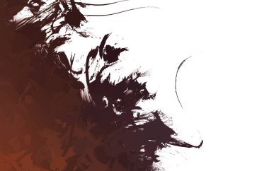 Duvar sanatı Eşsiz ve yaratıcı illüstrasyon. Fırça darbesi ile boyanmış. Renkli fırça darbelerinin soyut arkaplanı. Fırçalanmış canlı duvar kâğıdı. Boyalı sanatsal yaratım.