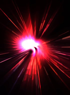 Fütürist mercek patlaması. Parlayan parçacıkları ve çizgileri olan ışık patlaması yıldızı. Güzel soyut ışın arkaplanı.