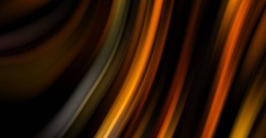 Siyah arka planda renkli düz çizgiler. Sıvı ve sıvı renkli dalgalar karanlıkta akıyor. Duvar kağıdı, afiş, arkaplan, kart, kitap, kapak, poster, afiş, broşür