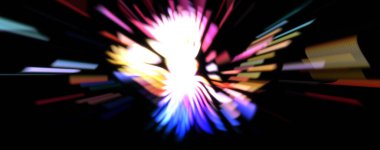 Işık parçacık izleri. Parlayan parçacıkları ve çizgileri olan ışık patlaması yıldızı. Güzel hareketli soyut ışın arkaplanı.