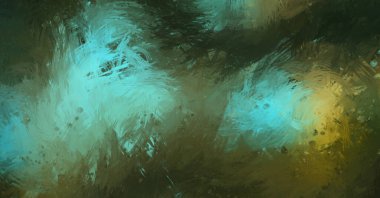 Canlı fırça darbeleriyle boyanmış. Renkli desenli resim. Fırçalanmış duvar kağıdını boya.