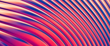 Soyut arkaplan. Renkli dalgalı yansıtıcı duvar kağıdı. Duvar kağıdı, afiş, arkaplan, kart, kitap kapağı veya web sitesi için grafiksel resimleme.