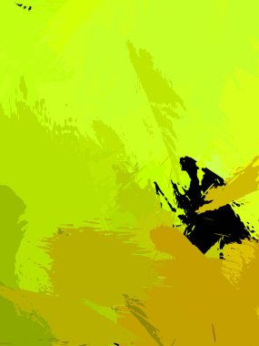 Vahşi fırça darbeleriyle yaratıcı soyut resim. Artistik fırça darbeleriyle donatılmış. Renkli ve canlı bir tasvir. Boyalı sanat.