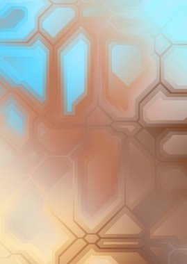 Renkli ve canlı geometrik şekiller katmanları var. Bir teknoloji planının dijital illüstrasyonu. Gelecekçi tasarım şablonu.