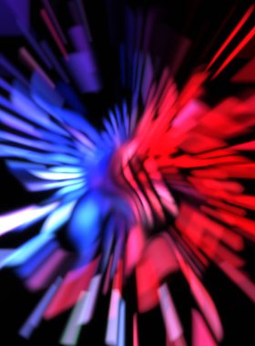 Işık parçacık izleri. Parlayan parçacıkları ve çizgileri olan ışık patlaması yıldızı. Güzel hareketli soyut ışın arkaplanı.