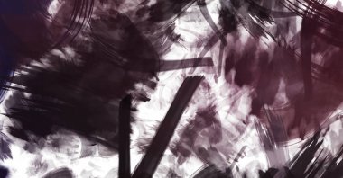 Sanatsal soyut arkaplan. Doku boyalı duvar kağıdı. Boya darbeleriyle yaratıcı bir illüstrasyon. Fırça desenli resim.