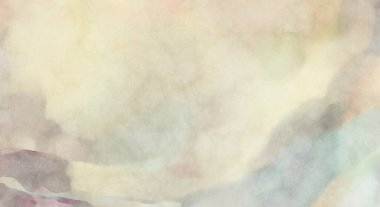Pastel renklerde suluboya resim. Poster, duvar sanatı, afiş, kart, kitap kapağı ya da ambalaj için rahatlatıcı kompozisyonun yumuşak renkli çizimi. Modern fırça darbeleri resim.