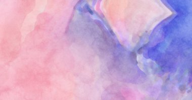 Pastel renklerde suluboya resim. Poster, duvar sanatı, afiş, kart, kitap kapağı ya da ambalaj için rahatlatıcı kompozisyonun yumuşak renkli çizimi. Modern fırça darbeleri resim.