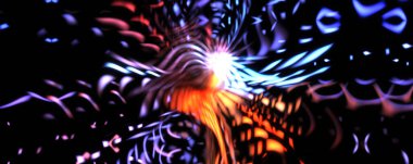 Işık parçacık izleri. Parlayan parçacıkları ve çizgileri olan ışık patlaması yıldızı. Güzel hareketli soyut ışın arkaplanı.