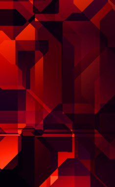 Renkli ve canlı geometrik şekiller katmanları var. Bir teknoloji planının dijital illüstrasyonu. Gelecekçi tasarım şablonu.