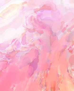 Pastel renklerde suluboya resim. Poster, duvar sanatı, afiş, kart, kitap kapağı ya da ambalaj için rahatlatıcı kompozisyonun yumuşak renkli çizimi. Modern fırça darbeleri resim.