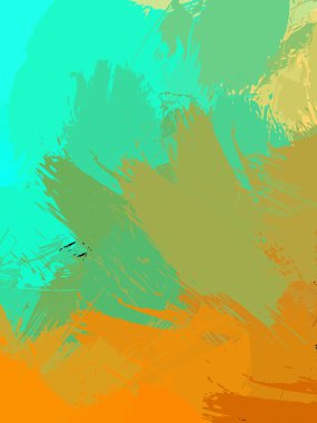 Duvar sanatı Eşsiz ve yaratıcı illüstrasyon. Fırça darbesi ile boyanmış. Renkli fırça darbelerinin soyut arkaplanı. Fırçalanmış canlı duvar kâğıdı. Boyalı sanatsal yaratım.