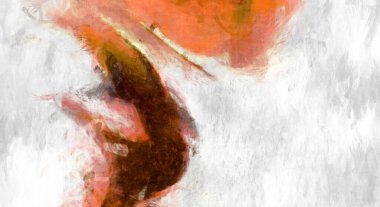 Soyut arkaplanda pürüzlü fırça darbeleri. Fırça boyası. Renkli boya darbeleri. Eşsiz duvar sanatı. Tuvaldeki modern sanat. Renkli çağdaş sanat eserleri. 