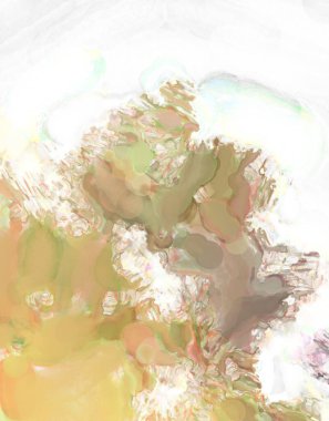 Pastel renklerde suluboya resim. Poster, duvar sanatı, afiş, kart, kitap kapağı ya da ambalaj için rahatlatıcı kompozisyonun yumuşak renkli çizimi. Modern fırça darbeleri resim.