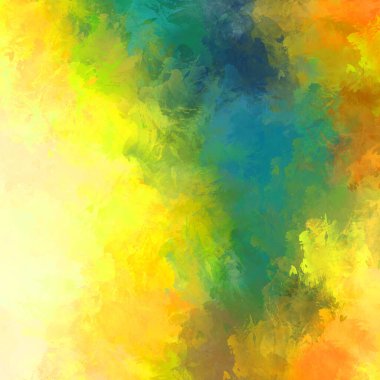 Duvar sanatı Eşsiz ve yaratıcı illüstrasyon. Fırça darbesi ile boyanmış. Renkli fırça darbelerinin soyut arkaplanı. Fırçalanmış canlı duvar kâğıdı. Boyalı sanatsal yaratım.