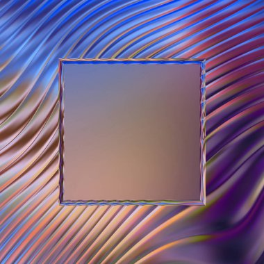 Soyut çerçeveli arkaplan. Renkli, canlı, dalgalı bir duvar kağıdı. Merkezi çerçeveli yaratıcı grafik 2d çizim. Dinamik şekilli modaya uygun sıvı örtüsü.