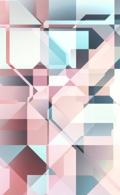 Renkli ve canlı geometrik şekiller katmanları var. Bir teknoloji planının dijital illüstrasyonu. Gelecekçi tasarım şablonu.