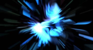 Işık parçacık izleri. Parlayan parçacıkları ve çizgileri olan ışık patlaması yıldızı. Güzel hareketli soyut ışın arkaplanı.