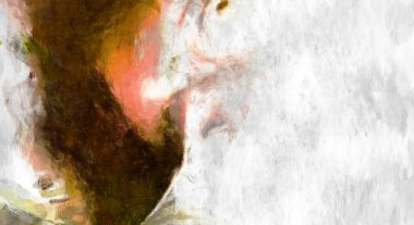 Soyut arkaplanda pürüzlü fırça darbeleri. Fırça boyası. Renkli boya darbeleri. Eşsiz duvar sanatı. Tuvaldeki modern sanat. Renkli çağdaş sanat eserleri. 