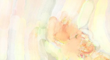 Yumuşak suluboya duvar kağıdı. Hafifçe fırçalanmış renkleri olan sanatsal bir resim. Pastel renkler arkaplana dokunmuş. Soyut duvar sanatı..