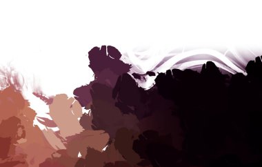 Taranmış Boyalı Soyut Arkaplan. Vahşi kaotik fırça darbeleri. Boya darbeleri. 2D İllüstrasyon. Fırça darbeli resim. 