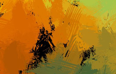 Vahşi fırça darbeleriyle yaratıcı soyut resim. Artistik fırça darbeleriyle donatılmış. Renkli ve canlı bir tasvir. Boyalı sanat.