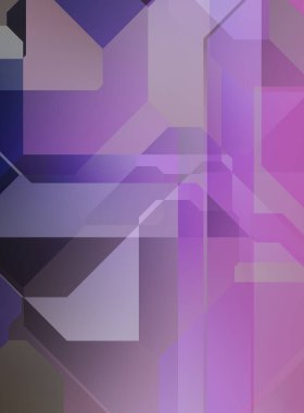 Renkli ve canlı geometrik şekiller katmanları var. Bir teknoloji planının dijital illüstrasyonu. Gelecekçi tasarım şablonu.