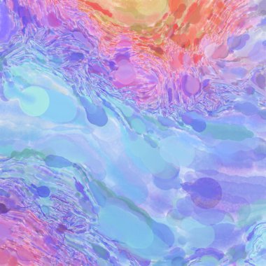 El yapımı sürreal soyut desenli suluboya. Modern sanatsal resim. 2D çizim. Arkaplan boyası karışımı. Yaratıcı duvar sanatı. Çağdaş sanat.