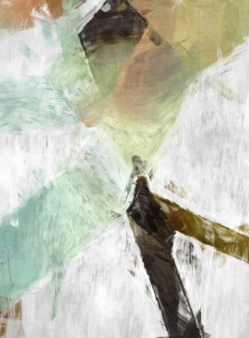 Soyut arkaplanda pürüzlü fırça darbeleri. Fırça boyası. Renkli boya darbeleri. Eşsiz duvar sanatı. Tuvaldeki modern sanat. Renkli çağdaş sanat eserleri. 