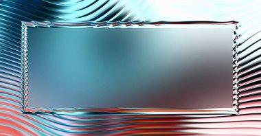 Soyut çerçeveli arkaplan. Renkli, canlı, dalgalı bir duvar kağıdı. Merkezi çerçeveli yaratıcı grafik 2d çizim. Dinamik şekilli modaya uygun sıvı örtüsü.