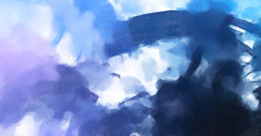 El yapımı sürreal soyut desenli suluboya. Modern sanatsal resim. 2D çizim. Arkaplan boyası karışımı. Yaratıcı duvar sanatı. Çağdaş sanat