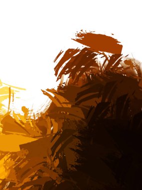 Taranmış Boyalı Soyut Arkaplan. Vahşi kaotik fırça darbeleri. Boya darbeleri. 2D İllüstrasyon. Fırça darbeli resim. 