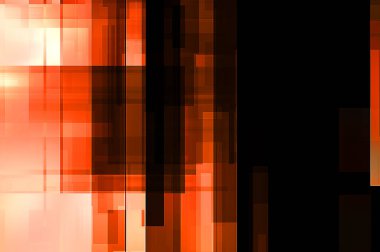 Renkli ve canlı geometrik şekiller katmanları var. Bir teknoloji planının dijital illüstrasyonu. Gelecekçi tasarım şablonu.