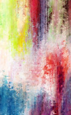 Modern sanat. Renkli çağdaş sanat eserleri. Renkli boya darbeleri. Soyut arkaplanda fırça darbeleri. Fırça boyası. Eşsiz duvar sanatı.