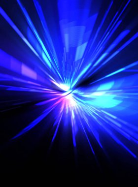 Fütürist mercek patlaması. Parlayan parçacıkları ve çizgileri olan ışık patlaması yıldızı. Güzel soyut ışın arkaplanı.