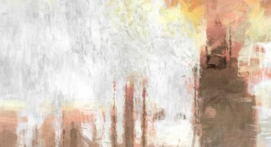 Soyut arkaplanda pürüzlü fırça darbeleri. Fırça boyası. Renkli boya darbeleri. Eşsiz duvar sanatı. Tuvaldeki modern sanat. Renkli çağdaş sanat eserleri. 