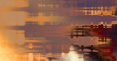 Soyut arkaplan. Yaşlanmış grunge dokusunda geometrik elementler. Farklı renk desenli grafiksel illüstrasyon.