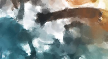 El yapımı sürreal soyut desenli suluboya. Modern sanatsal resim. 2D çizim. Arkaplan boyası karışımı. Yaratıcı duvar sanatı. Çağdaş sanat